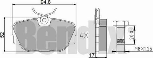 BENDIX 510034 - Тормозные колодки, дисковые, комплект www.autospares.lv