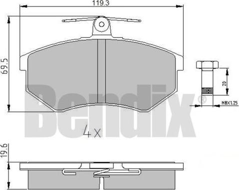 BENDIX 510030 - Bremžu uzliku kompl., Disku bremzes www.autospares.lv