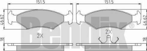 BENDIX 510026 - Bremžu uzliku kompl., Disku bremzes autospares.lv