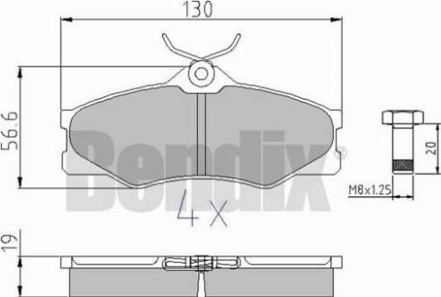 BENDIX 510020 - Bremžu uzliku kompl., Disku bremzes www.autospares.lv