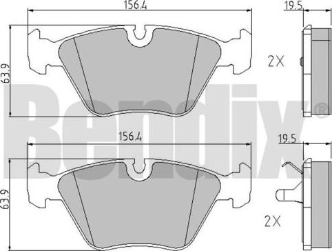 BENDIX 510074 - Тормозные колодки, дисковые, комплект www.autospares.lv