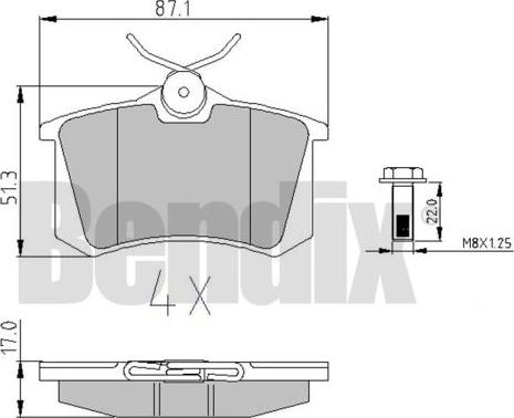 BENDIX 510070 - Brake Pad Set, disc brake www.autospares.lv