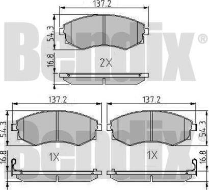 BENDIX 510072 - Тормозные колодки, дисковые, комплект www.autospares.lv