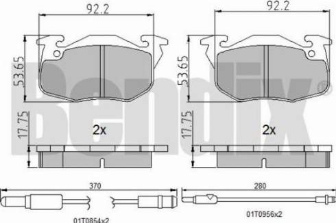 BENDIX 510195 - Brake Pad Set, disc brake www.autospares.lv