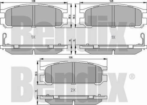 BENDIX 510144 - Bremžu uzliku kompl., Disku bremzes www.autospares.lv