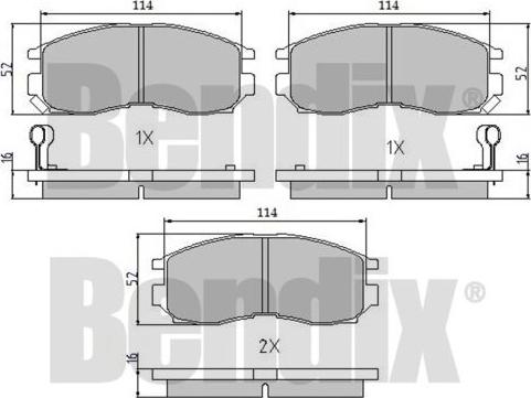 BENDIX 510141 - Bremžu uzliku kompl., Disku bremzes autospares.lv