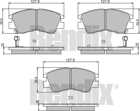 BENDIX 510143 - Bremžu uzliku kompl., Disku bremzes www.autospares.lv