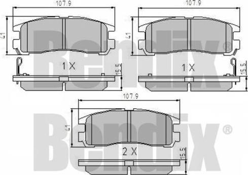 BENDIX 510142 - Brake Pad Set, disc brake www.autospares.lv