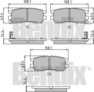 BENDIX 510147 - Bremžu uzliku kompl., Disku bremzes www.autospares.lv