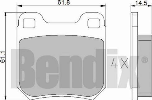 BENDIX 510114 - Brake Pad Set, disc brake www.autospares.lv