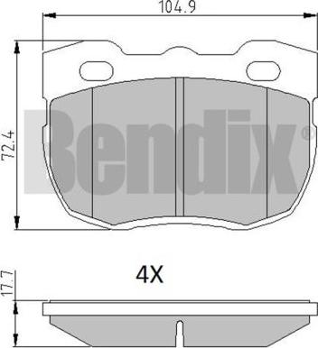 BENDIX 510180 - Тормозные колодки, дисковые, комплект www.autospares.lv