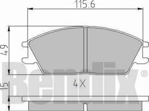 BENDIX 510182 - Brake Pad Set, disc brake www.autospares.lv