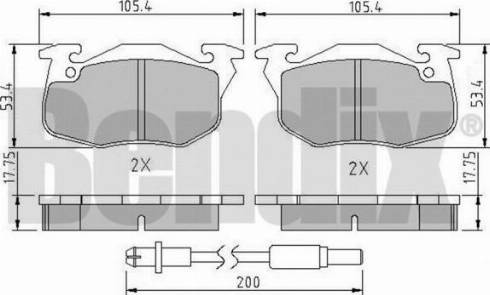 BENDIX 510187 - Brake Pad Set, disc brake www.autospares.lv