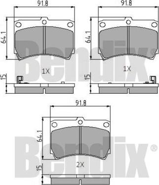 BENDIX 510135 - Bremžu uzliku kompl., Disku bremzes autospares.lv