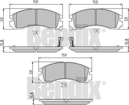 BENDIX 510136 - Brake Pad Set, disc brake www.autospares.lv