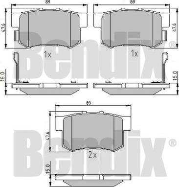 BENDIX 510132 - Bremžu uzliku kompl., Disku bremzes www.autospares.lv