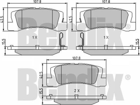 BENDIX 510176 - Тормозные колодки, дисковые, комплект www.autospares.lv