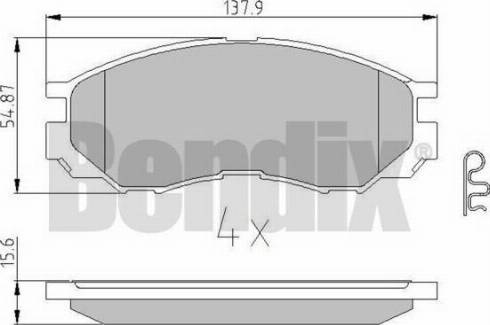 BENDIX 510842 - Тормозные колодки, дисковые, комплект www.autospares.lv