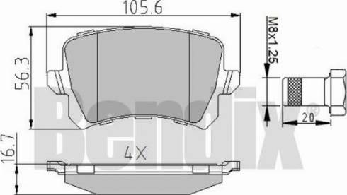 BENDIX 510853 - Bremžu uzliku kompl., Disku bremzes autospares.lv