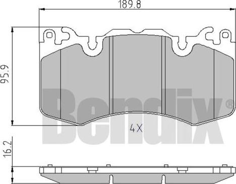 BENDIX 510863 - Bremžu uzliku kompl., Disku bremzes www.autospares.lv