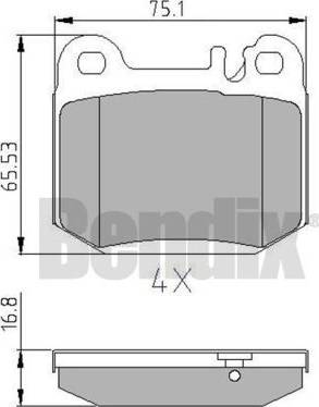 BENDIX 510805 - Тормозные колодки, дисковые, комплект www.autospares.lv