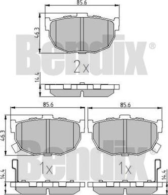 BENDIX 510806 - Тормозные колодки, дисковые, комплект www.autospares.lv