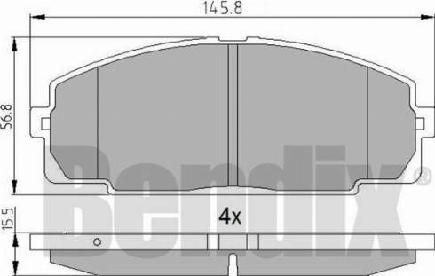 BENDIX 510808 - Bremžu uzliku kompl., Disku bremzes autospares.lv