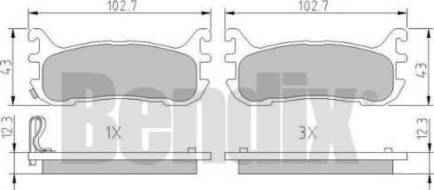 BENDIX 510819 - Bremžu uzliku kompl., Disku bremzes autospares.lv