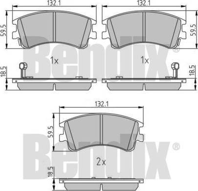 BENDIX 510818 - Bremžu uzliku kompl., Disku bremzes autospares.lv