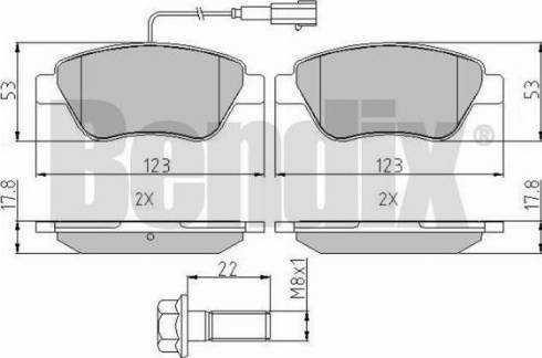 BENDIX 510884 - Brake Pad Set, disc brake www.autospares.lv