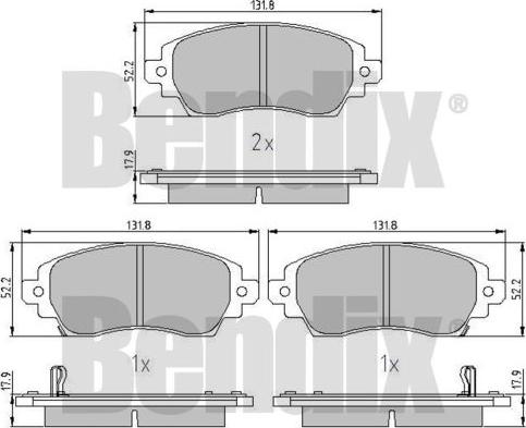 BENDIX 510835 - Тормозные колодки, дисковые, комплект www.autospares.lv