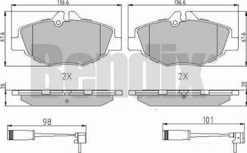 BENDIX 510837 - Тормозные колодки, дисковые, комплект www.autospares.lv