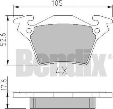 BENDIX 510823 - Bremžu uzliku kompl., Disku bremzes autospares.lv