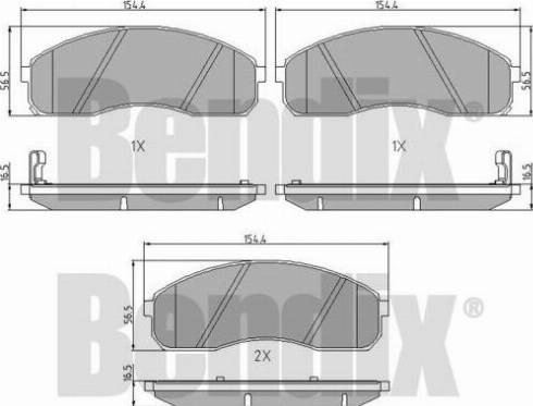 BENDIX 510827 - Bremžu uzliku kompl., Disku bremzes www.autospares.lv