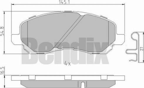 BENDIX 510874 - Bremžu uzliku kompl., Disku bremzes autospares.lv