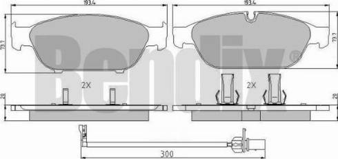 BENDIX 510876 - Bremžu uzliku kompl., Disku bremzes www.autospares.lv