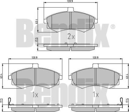 BENDIX 510871 - Bremžu uzliku kompl., Disku bremzes autospares.lv