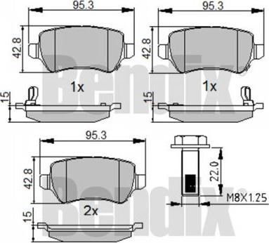 BENDIX 510399 - Brake Pad Set, disc brake www.autospares.lv