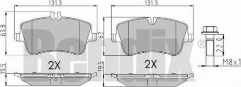 BENDIX 510395 - Bremžu uzliku kompl., Disku bremzes autospares.lv