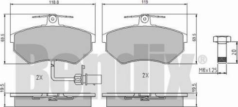 BENDIX 510391 - Bremžu uzliku kompl., Disku bremzes autospares.lv