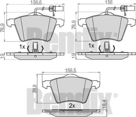 BENDIX 510398 - Bremžu uzliku kompl., Disku bremzes www.autospares.lv