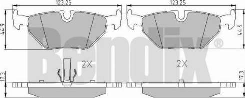 BENDIX 510349 - Тормозные колодки, дисковые, комплект www.autospares.lv