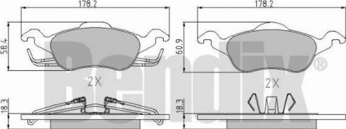 BENDIX 510345 - Bremžu uzliku kompl., Disku bremzes www.autospares.lv