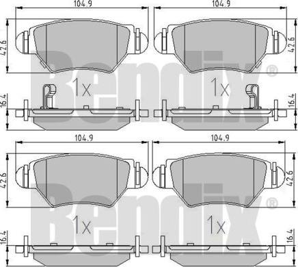 BENDIX 510341 - Bremžu uzliku kompl., Disku bremzes autospares.lv