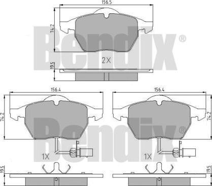 BENDIX 510343 - Тормозные колодки, дисковые, комплект www.autospares.lv