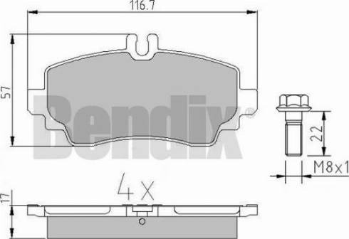 BENDIX 510342 - Тормозные колодки, дисковые, комплект www.autospares.lv