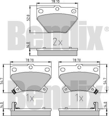 BENDIX 510359 - Тормозные колодки, дисковые, комплект www.autospares.lv