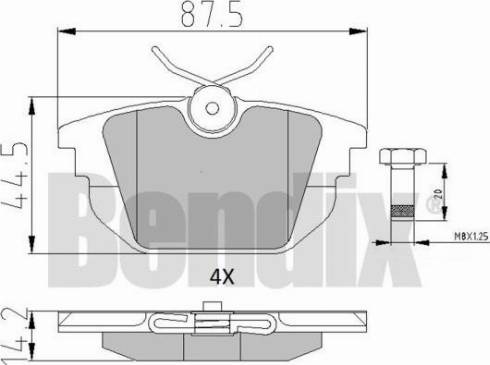 BENDIX 510355 - Brake Pad Set, disc brake www.autospares.lv