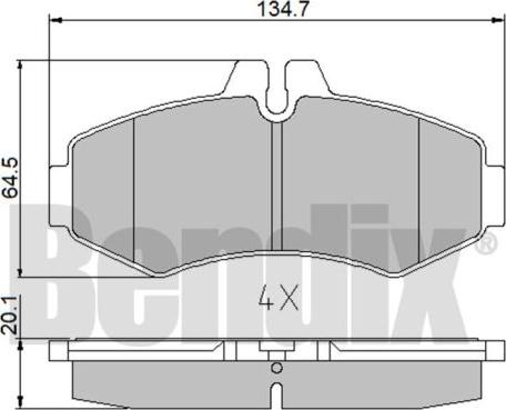 BENDIX 510357 - Bremžu uzliku kompl., Disku bremzes www.autospares.lv