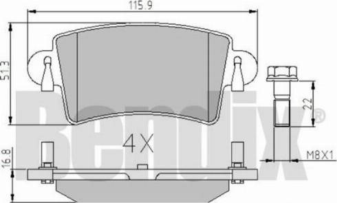 BENDIX 510369 - Brake Pad Set, disc brake www.autospares.lv